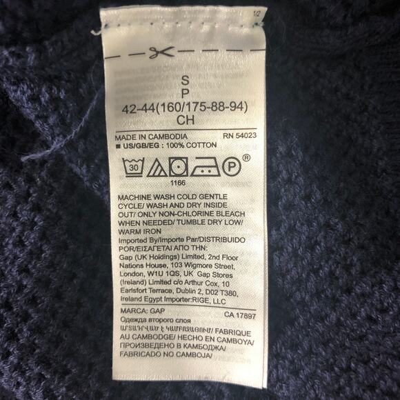 Gap Bell Sleeve Mesh Blue Pullover Sweater Size S - Picture 10 of 11